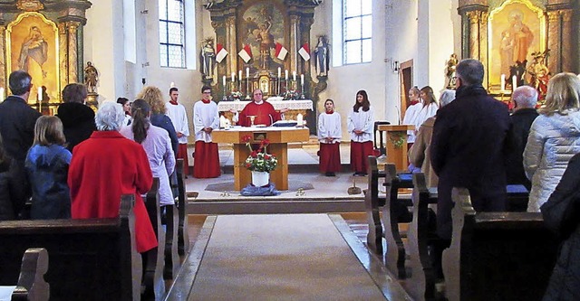 Mit einem feierlichen Gottesdienst beg...zinium zu Ehren ihres Kirchenheiligen.  | Foto: Reiner Merz