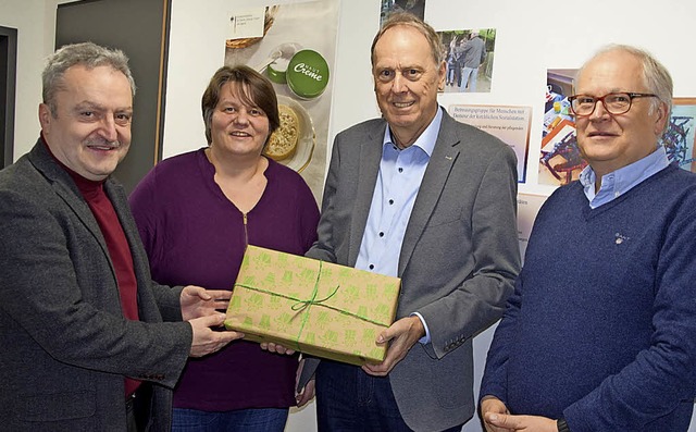 Karl-Heinz Huber und  Annette Schnee v...hard Seger und Thomas Faller (v. li).   | Foto: Ulrike Jger