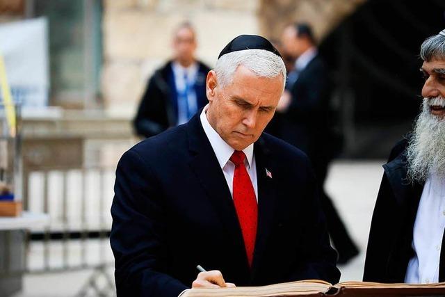 US-Vizeprsident Pence verteidigt neue Botschaft in Jerusalem