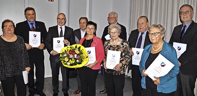 Die Geehrten bei der Jahresfeier der &#8222;Amicitia&#8220;.   | Foto: Roland Vitt