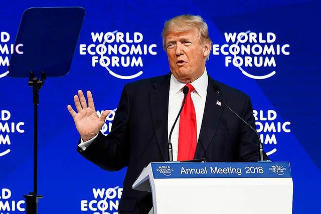 Donald Trump spricht beim Weltwirtschaftsforum in Davos.  | Foto: AFP