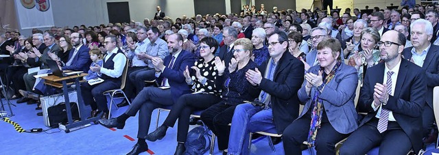 Voll besetzt war die Festhalle in Krz...jahrsempfang der Gemeinde Meienheim.   | Foto: Wolfgang Knstle