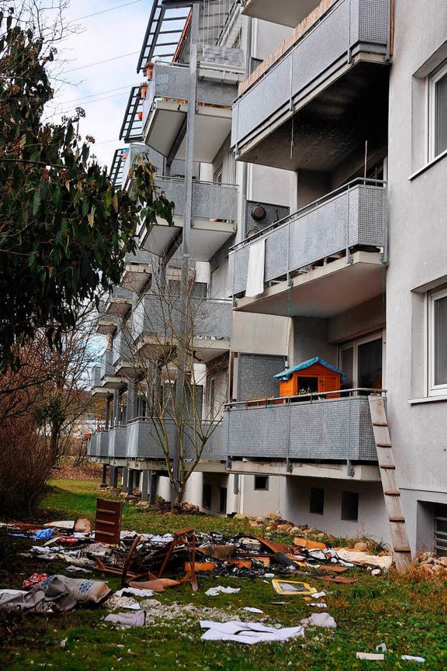 Die Spuren des Brandes sind deutlich zu sehen.  | Foto: Daniel Gramespacher