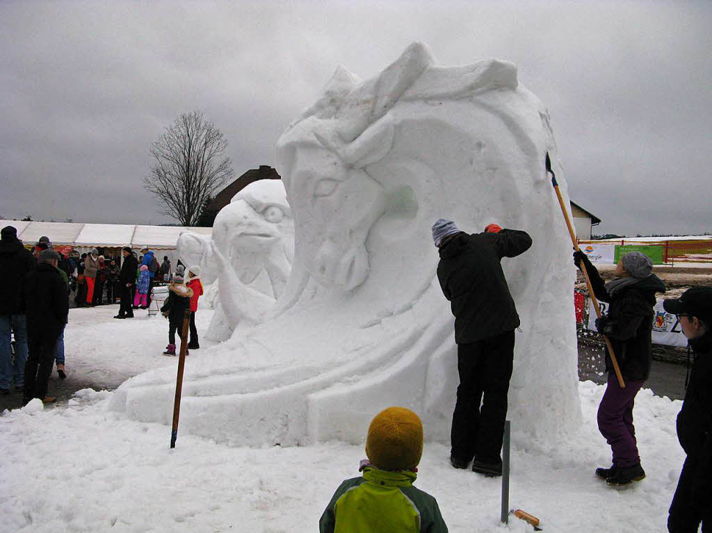 Fotos Schneeskulpturenfestival in Bernau 2018.