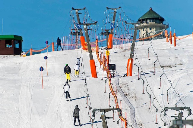 In 30 bis 40 Jahren ist es wohl vorbei mit dem Wintersport am Feldberg.  | Foto: dpa