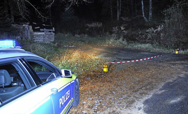 Der Tatort bei Nordrach: Der Tter lie...peraturen im nchtlichen Wald liegen.   | Foto: Wolfgang Knstle