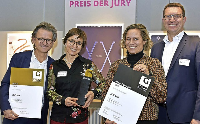 Bei der Preisverleihung: Markus Schne..., Eva Maria Spinoly und Markus Spinoly  | Foto: Udo W. beier