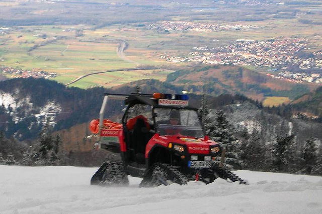 Mit dem geländegängigen ATV holte die ...eßlich in der Nähe der Thomashütte ab. | Foto: Bergwacht Mit dem geländegängigen ATV holte die ...eßlich in der Nähe der Thomashütte ab. | Foto: Bergwacht