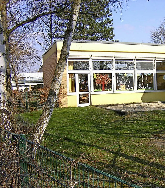 Muss dem Kita-Neubau wohl  weichen: Der Pavillon der Grundschulfrderklasse.   | Foto: Walser