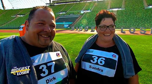 Sandra und ihr Zwillingsbruder Dirk beim Boot -Camp im Mnchner Olympiastadion.  | Foto: Sat 1