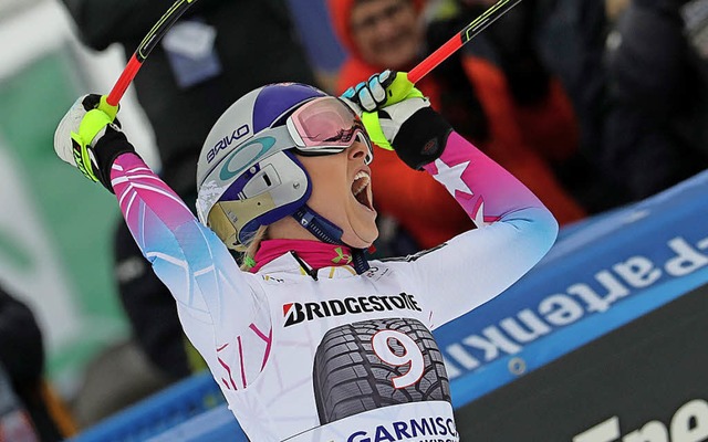 Freut sich riesig: Lindsey Vonn  | Foto:  dpa