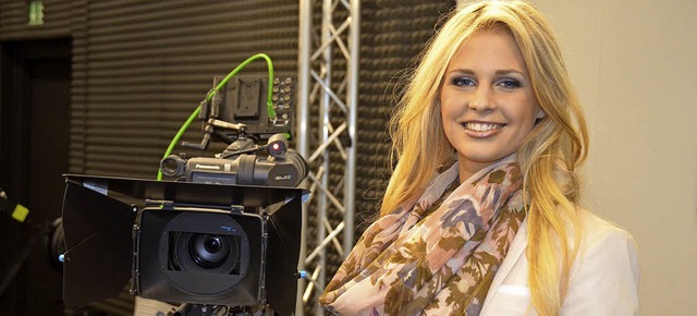 Caroline Noeding, die Miss Germany 201...uch schon bei Pearl.tv vor der Kamera.  | Foto: Martin Pfefferle