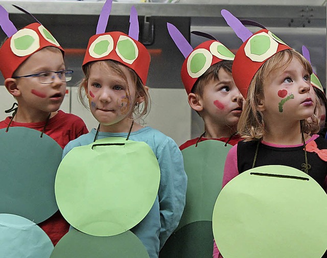 Raupen vom Kindergarten  St. Hildegard...es Jahr ist die Zirkuswelt das Thema.   | Foto: Michelle Gntert