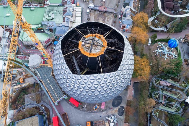 Die Eurosat-Baustelle aus der Vogelperspektive.  | Foto: Bernhard Rein/Europa-Park