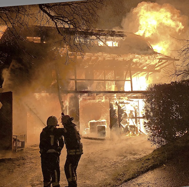 Die Feuerwehr Waldshut-Tiengen rckt m...e mit zwei Wohnungen komplett nieder.   | Foto: Feuerwehr