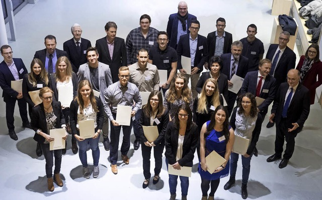 Deutschlandstipendium fr 24 Studieren... an der Hochschule auf ihre Frderer.   | Foto: Hochschule