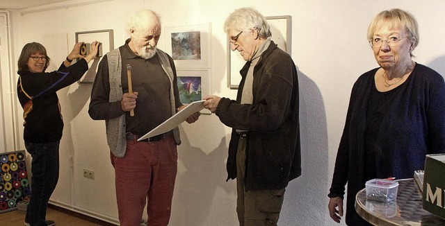 Bauen ihre gemeinsame Ausstellung in d...r, Johann Trck und   Sigrid Schfer.   | Foto: Erika Sieberts