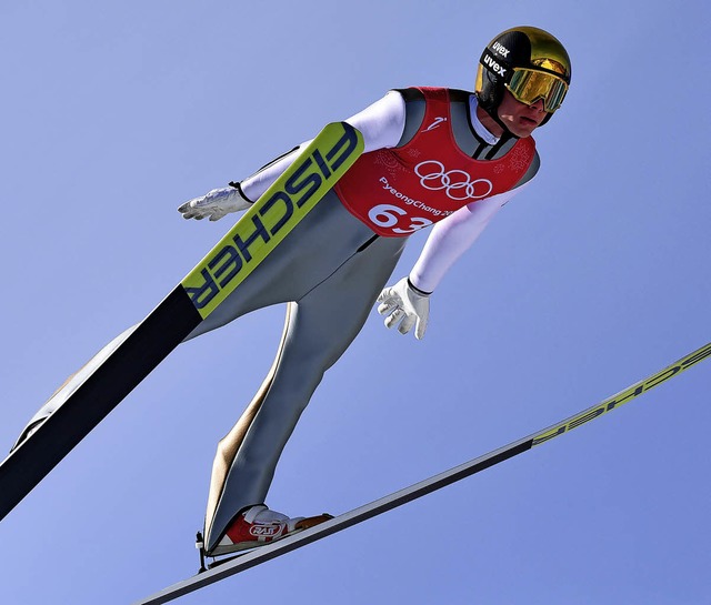 Andreas Wellinger aus Ruhpolding gewan... Qualifikation von der Normalschanze.   | Foto: AFP