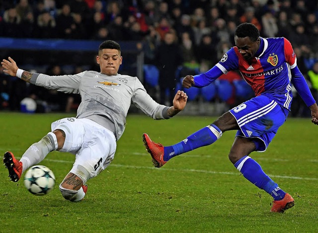 Gegen Manchester United (mit Marcos Ro...i Oberlin &amp; Co.  schwerer haben.    | Foto: AFP