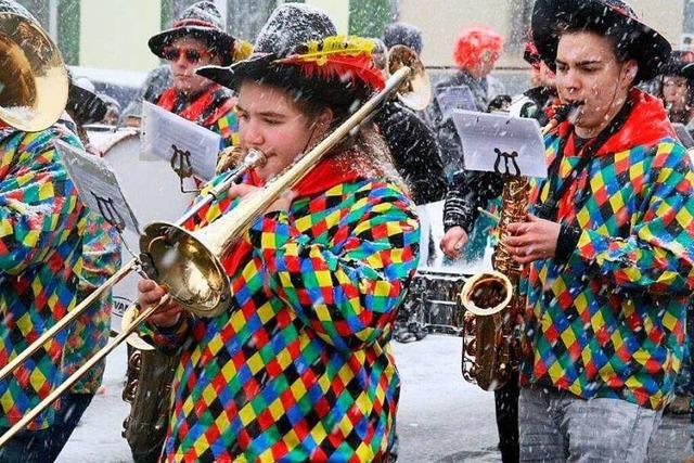 Fotos: Grwihler Narren feiern Umzug im Schneetreiben