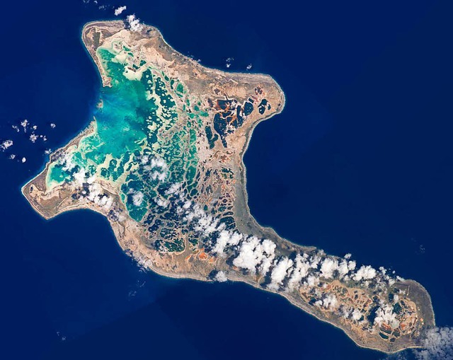 Das Atoll Kiritimati gehrt zum pazifi...vomKlimawandel unmittelbar betroffen.  | Foto: NASA