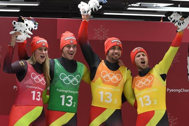 Deutsche Rodler siegen in der Teamstaffel