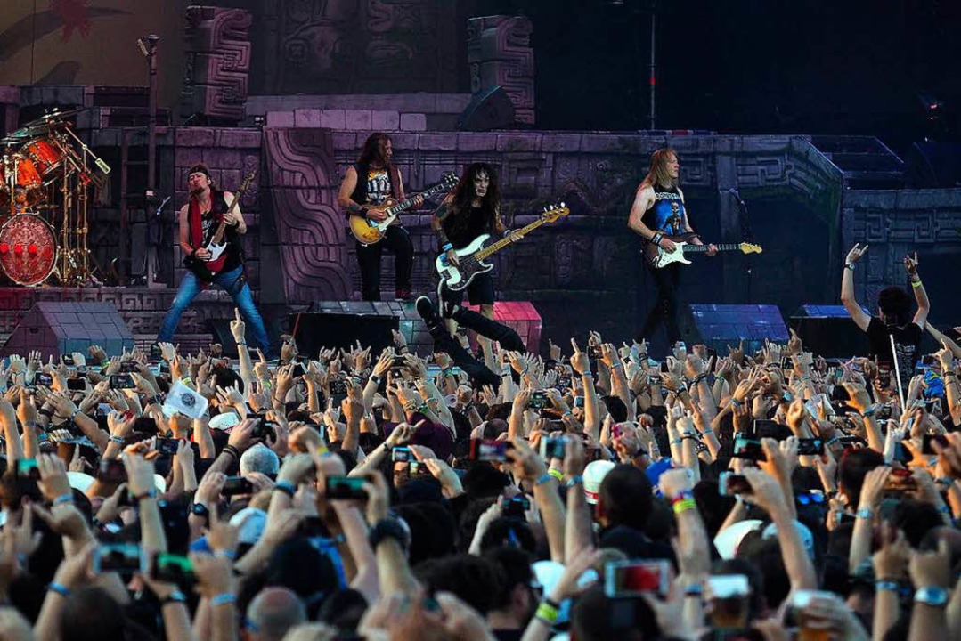 Iron Maiden &#8211; hier bei einem Konzert in Spanien im Jahr 2016.  | Foto: dpa