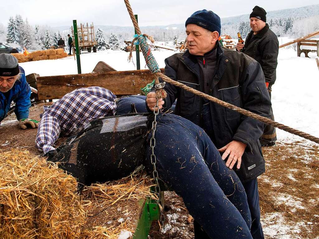 Gndelwangen Hinterdorf  - Ruber Georg Hofmeier macht kurzen Prozess.