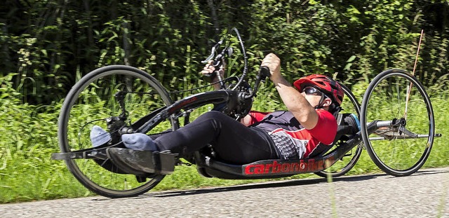 &#8222;Die Weltrekordler im Handbike s...8220;: Jochen Gerbel und sein Gefhrt   | Foto: Michaela Dreier