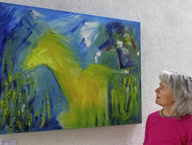 Ricarda Kausch mit eines ihrer Kunstwerke  | Foto: Georg Vo