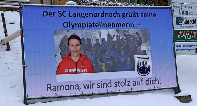 Der Ski-Club Langenordnach zeigt seine...chon an der Ortseinfahrt in Neustadt.   | Foto: Markus Straub