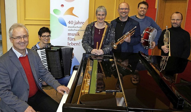 40 Jahre Musik frs Leben: ber das Er...iter), Thilo Rebmann und Georg Boller.  | Foto: Ursula Freudig