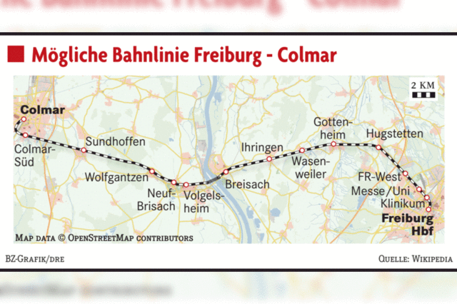 Kommt die direkte Bahnverbindung zwischen Freiburg und Colmar?