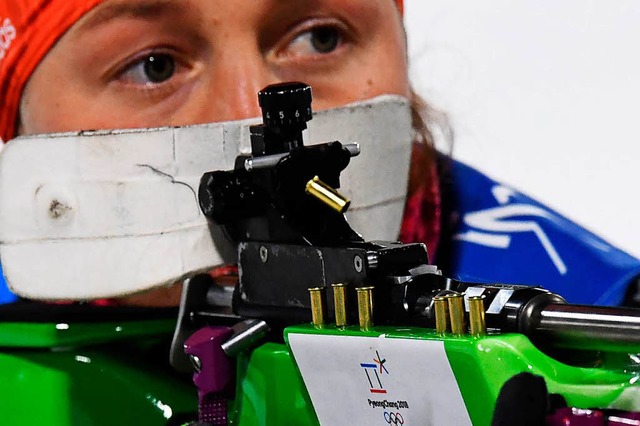 Doppel-Olympiasiegerin Laura Dahlmeier konnte mit der Staffel nicht berzeugen.  | Foto: AFP