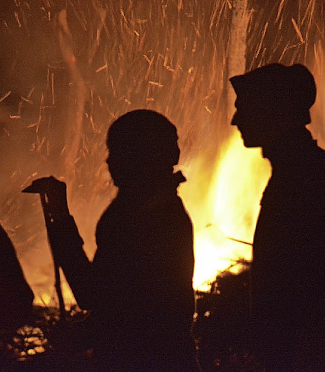 Beim Fasnachtsfeuer   | Foto: Lauber