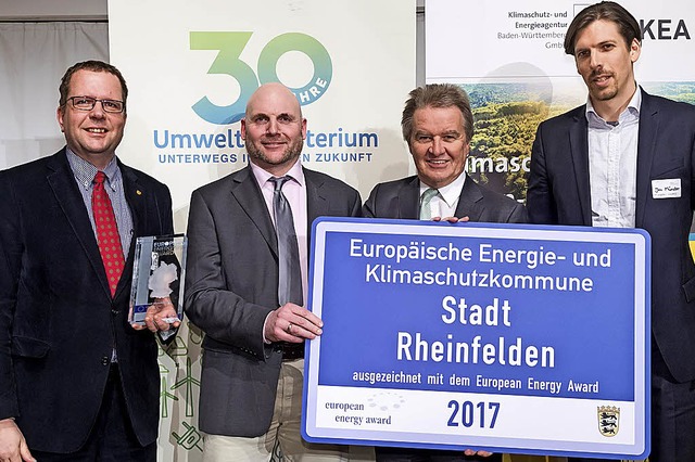 Silber fr Rheinfelden: Landesumweltmi...ation aus aus der Klimaschutzkommune.   | Foto:  Stollberg