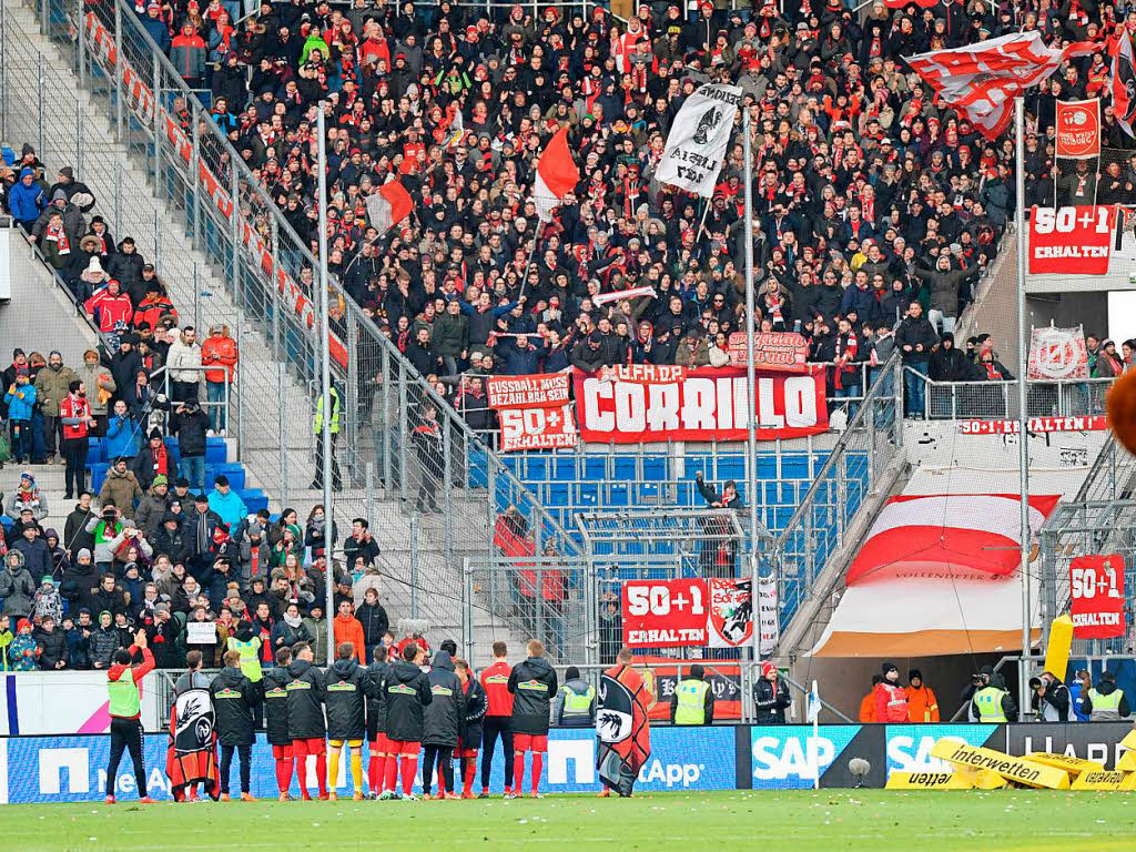 Die Freiburger Fans waren auch in Hoffenheim zahlreich vertreten.