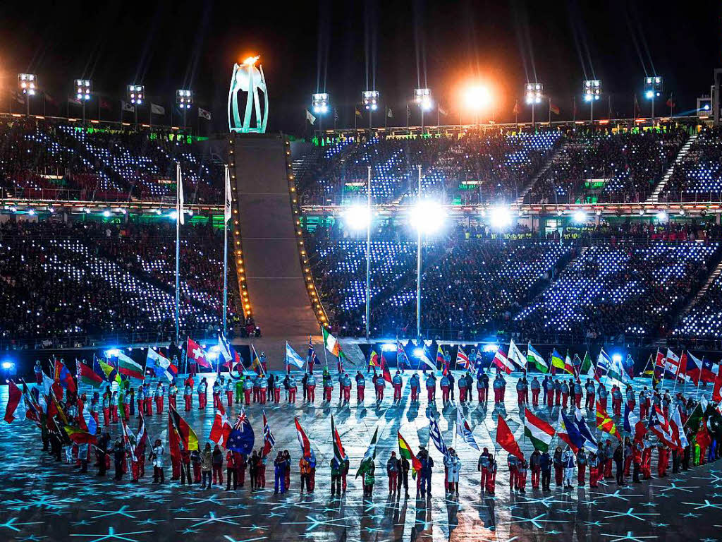 Kunterbunte Abschlussfeier der Olympischen Winterspiele in Pyeongchang