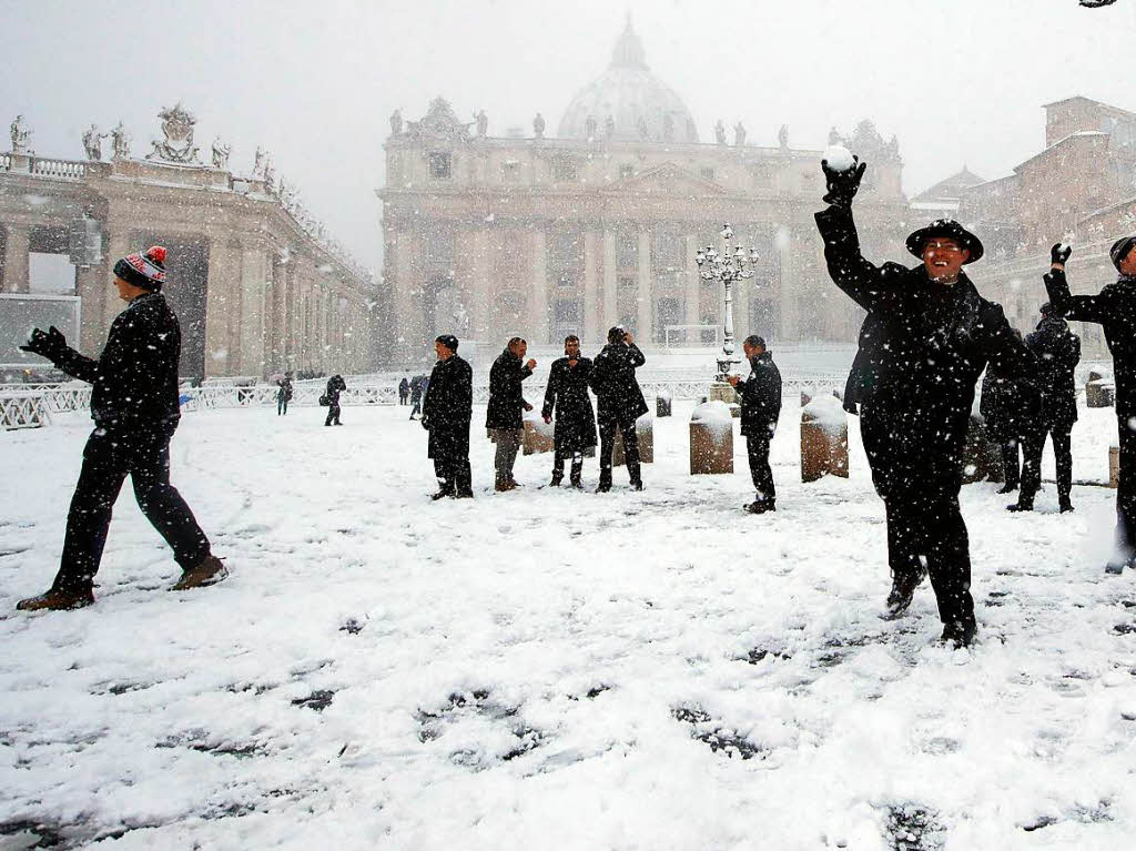 Schnee in Vatikanstadt