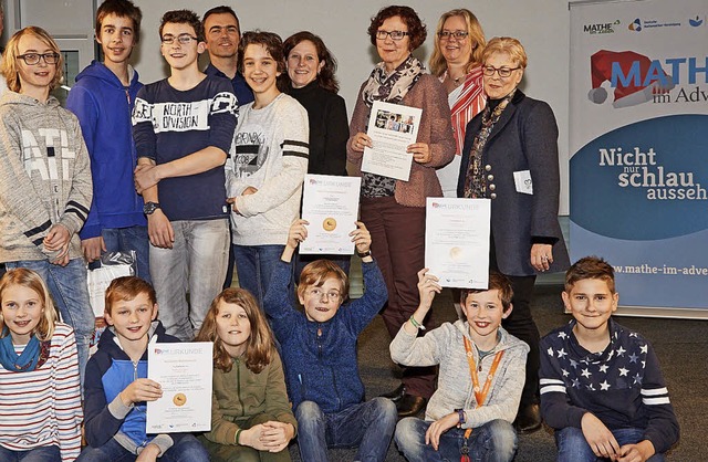 Mathe im Advent: Das Goethe-Gymnasium holte den Preis in seiner Klasse  | Foto: Privat
