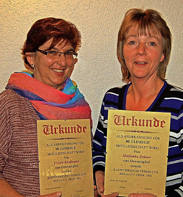 Neue Ehrenmitglieder der  Zchter: Ursula Kaufmann (l.) und Marjanka Zehner.  | Foto: Christian Ringwald