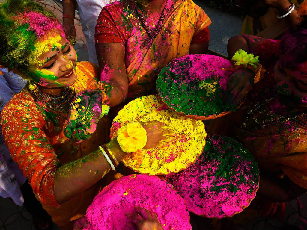 Das indische Frhlingsfest Holi ist ein Fest der Farben.