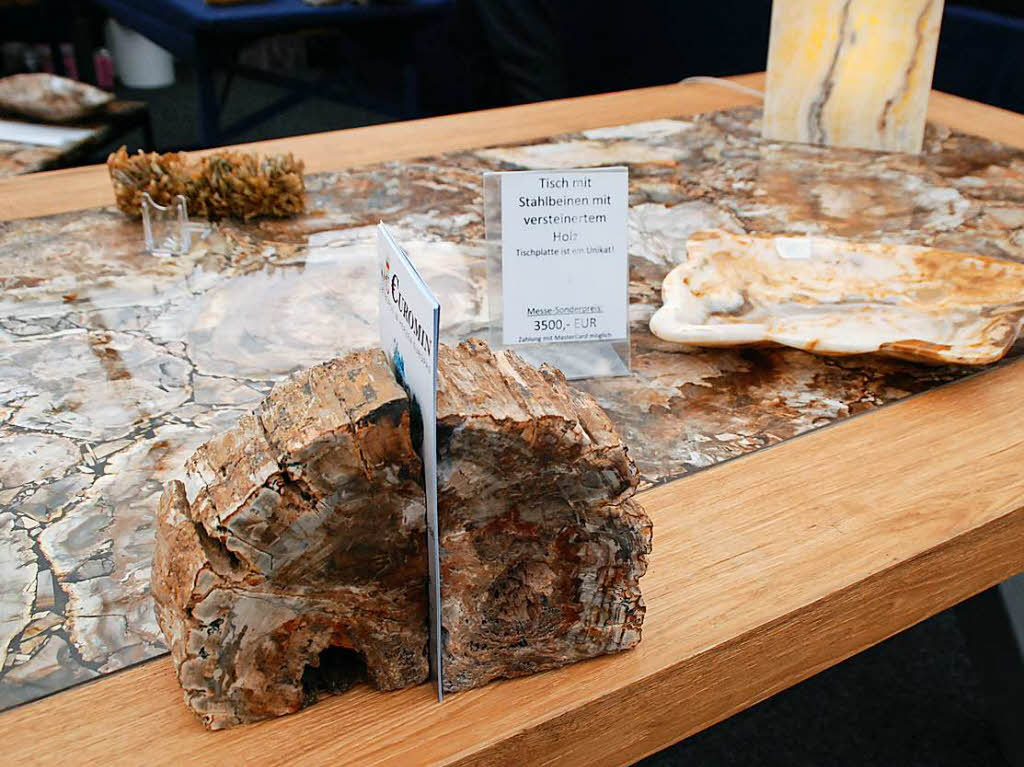 Mobiliar aus versteinertem Holz