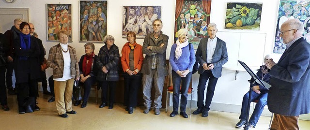 Im Gemeindesaal der Christuskirche wur...: Rechts: Laudator Bernd Wiedenbauer.   | Foto: Privat/Winter