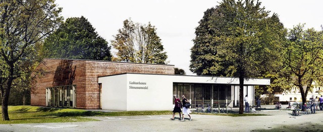So soll das Kulturhaus in Simonswald aussehen.   | Foto: Visualisierung: Architekturbro Hess-Volk