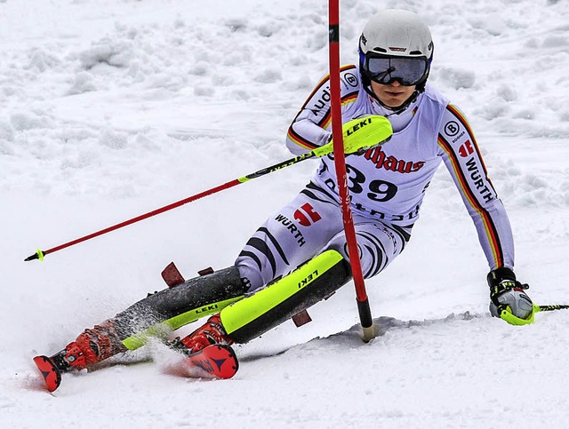 Paul Sauter vom SC Kandel strzte im e... zweiten FIS-Slalom in Fahl Siebter.    | Foto: siegmund