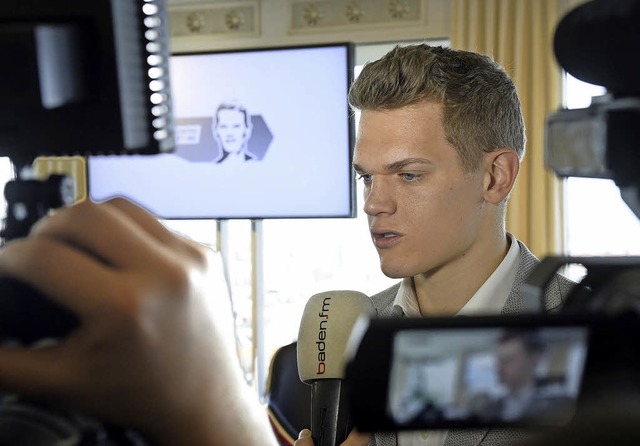 Gro war das Medieninteresse bei der Pressekonferenz mit Matthias Ginter.   | Foto: thomas kunz