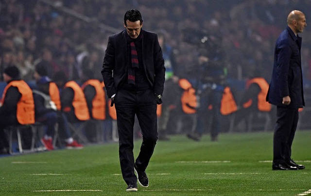 Unai Emery knnte seinen Job als Trainer in Paris bald verlieren.   | Foto: AFP