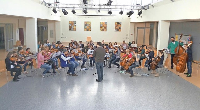 Das vor einem Jahr gestartete Orcheste...et-Oppenheim.-Aula des Schulzentrums.   | Foto: ZVG