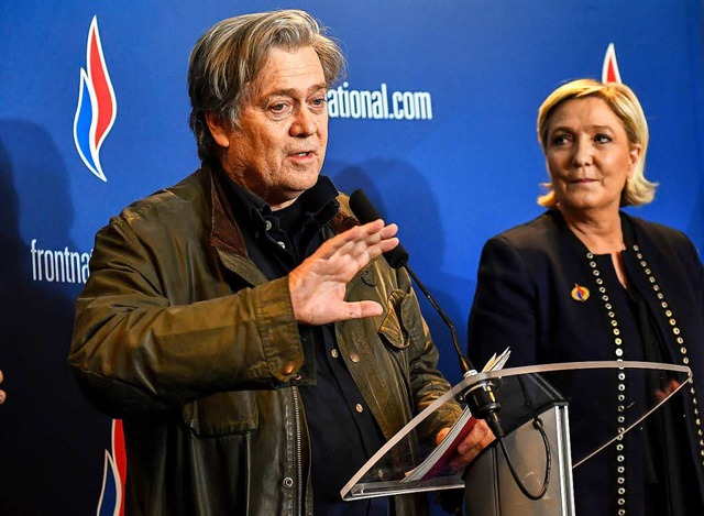 Steve Bannon und Marine Le Pen.  | Foto: dpa